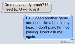 candy crush text message first