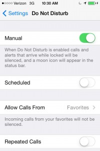 iphone do not disturb